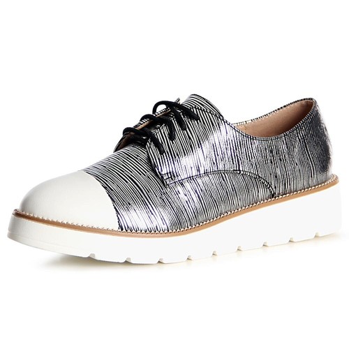 Damen derby halbschuhe plateau - halbschuhe,